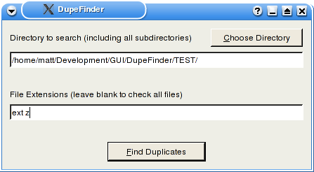 DupeFinder Start Dialog